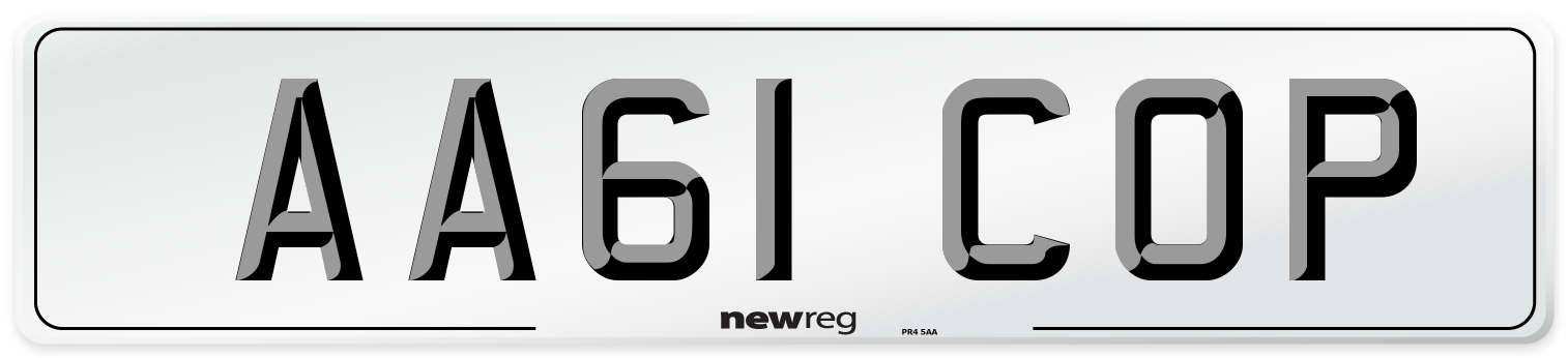 AA61 COP Number Plate from New Reg